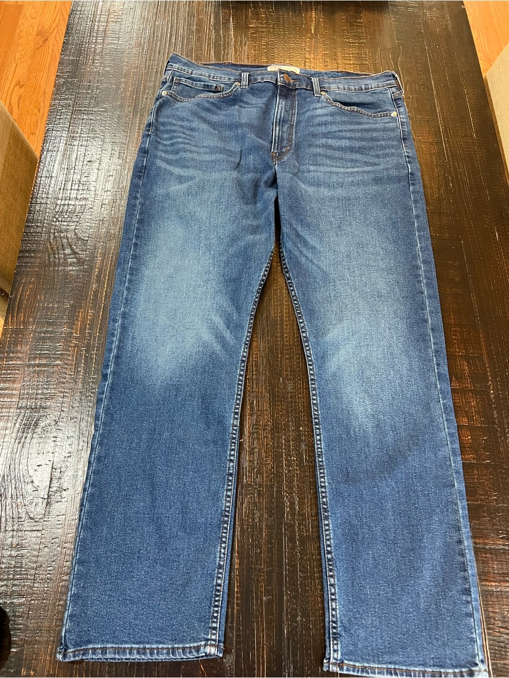 Levi Strauss Signature Men’s Jeans 38x32 Authentic Straight Stretch Blue Denim